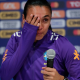 Marta chorando em entrevista coletiva da Seleção Feminina