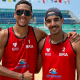 Pedro e Henrique pousam para foto após título do Future de Pingtan de vôlei de praia; Jhulia e Marcela foram bronze