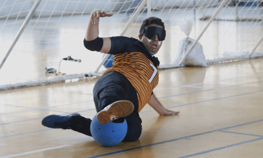 O ala Divino, do Louis Braille, em ação no Regional Centro-Norte de goalball (Foto: Renan Cacioli/CBDV)