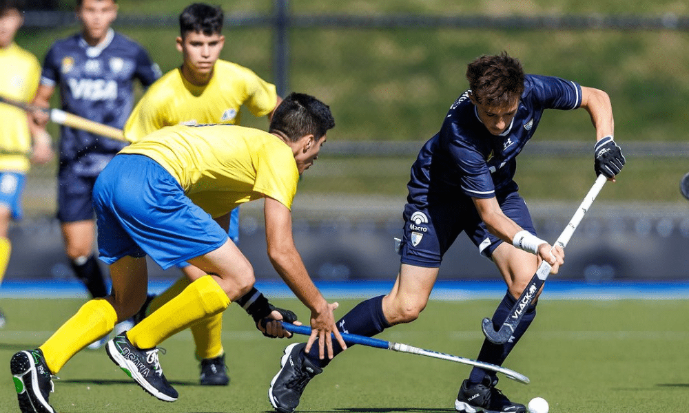 Partida entre Brasil e Argentina, válida pelo Pan-Americano Júnior de hóquei sobre grama (Divulgação/Pan American Hockey Federation)