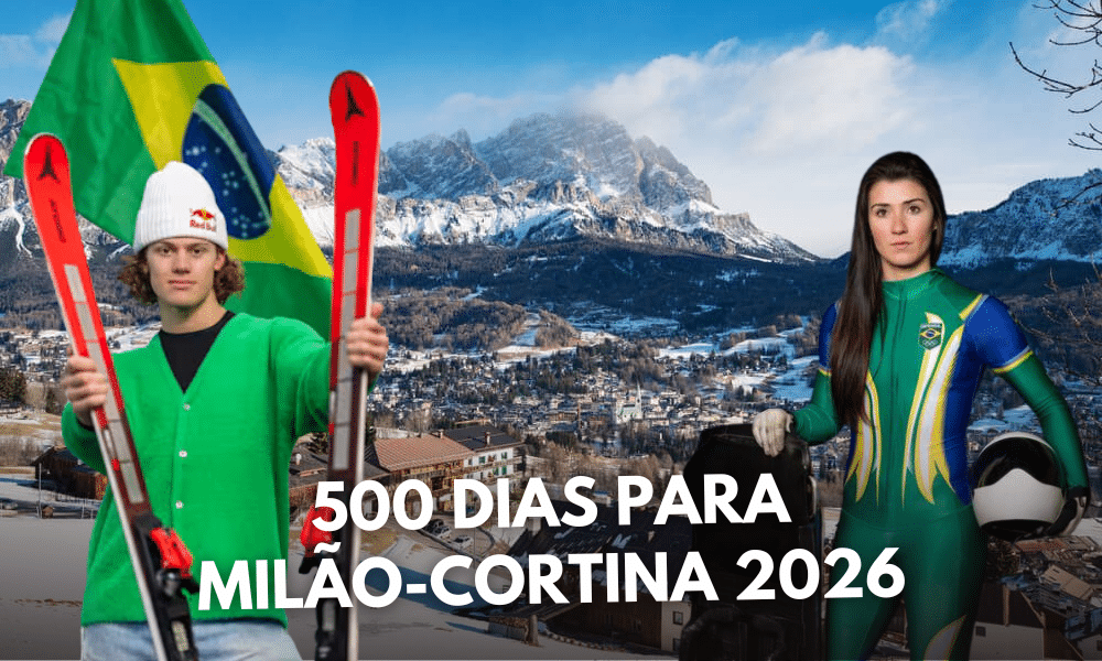 Montagem com fotos de Nicole Silveira e Lucas Pinheiro Braathen que irão participar dos Jogos Olímpicos de Inverno Milão-Cortina 2026