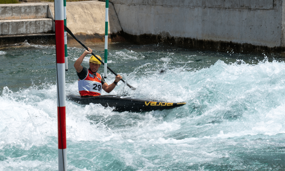 Ana Sátila em prova do Rio Open de canoagem slalom ICF ranking praga canoagem slalom