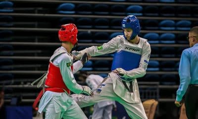 Na imagem, Allan Machado Leite, um dos lutadores do Brasil que venceu o Pan-americano júnior.