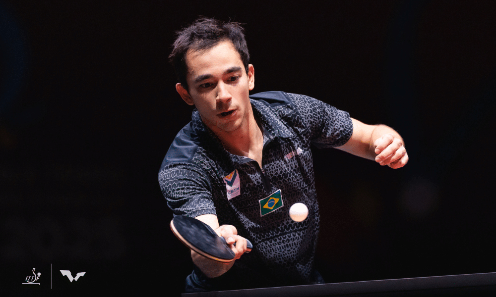 Hugo Calderano no Mundial de tênis de mesa