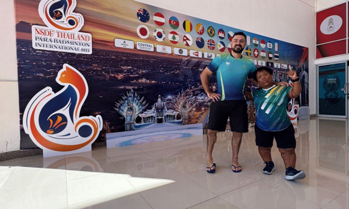 Cristiane Lourenço e André Luiz no Torneio Internacional de Parabadminton