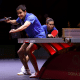 Hugo Calderano e Bruna Takahashi em jogo do WTT Star Contender de Ljubljana duplas mistas tênis de mesa
