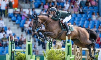 Montando Dinozo Imperio Egípcio, Stephan Barcha ficou a menos de um segundo da vitória na prova de velocidade em Aachen