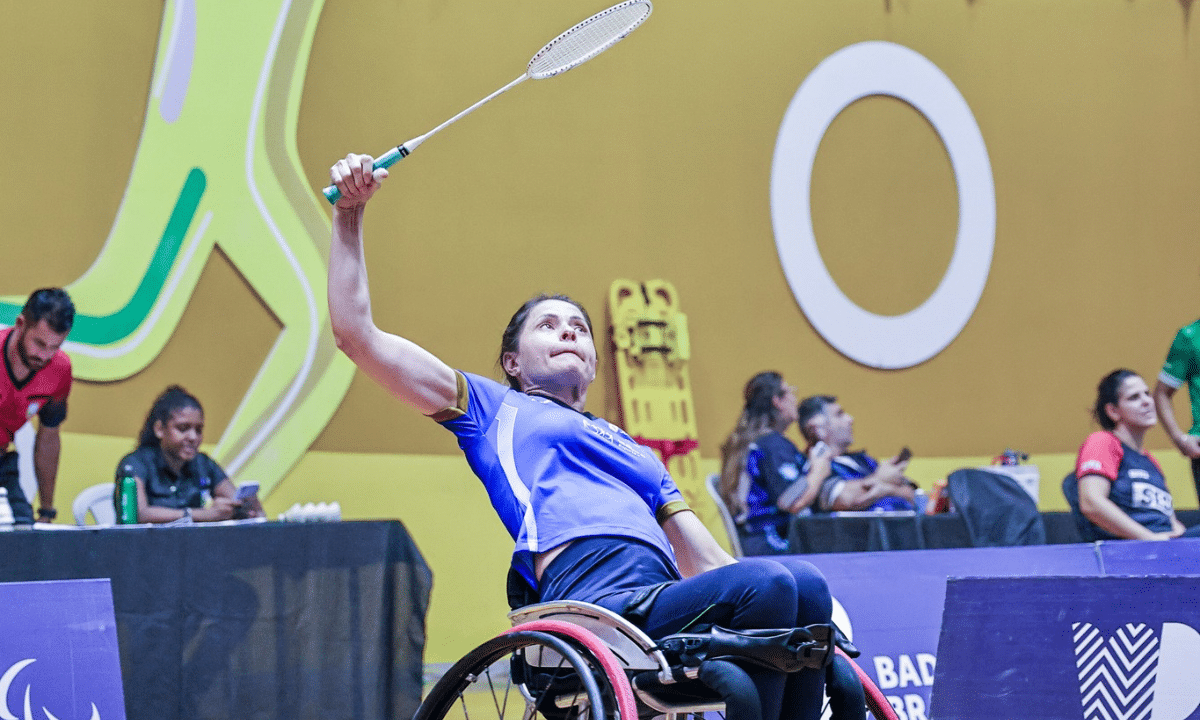 Ana Gomes no Internacional do País de Gales de parabadminton internacional da indonésia de parabadminton medalha de bronze
