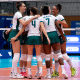 Universíade - jogadoras do brasil comemoram ponto no vôlei feminino