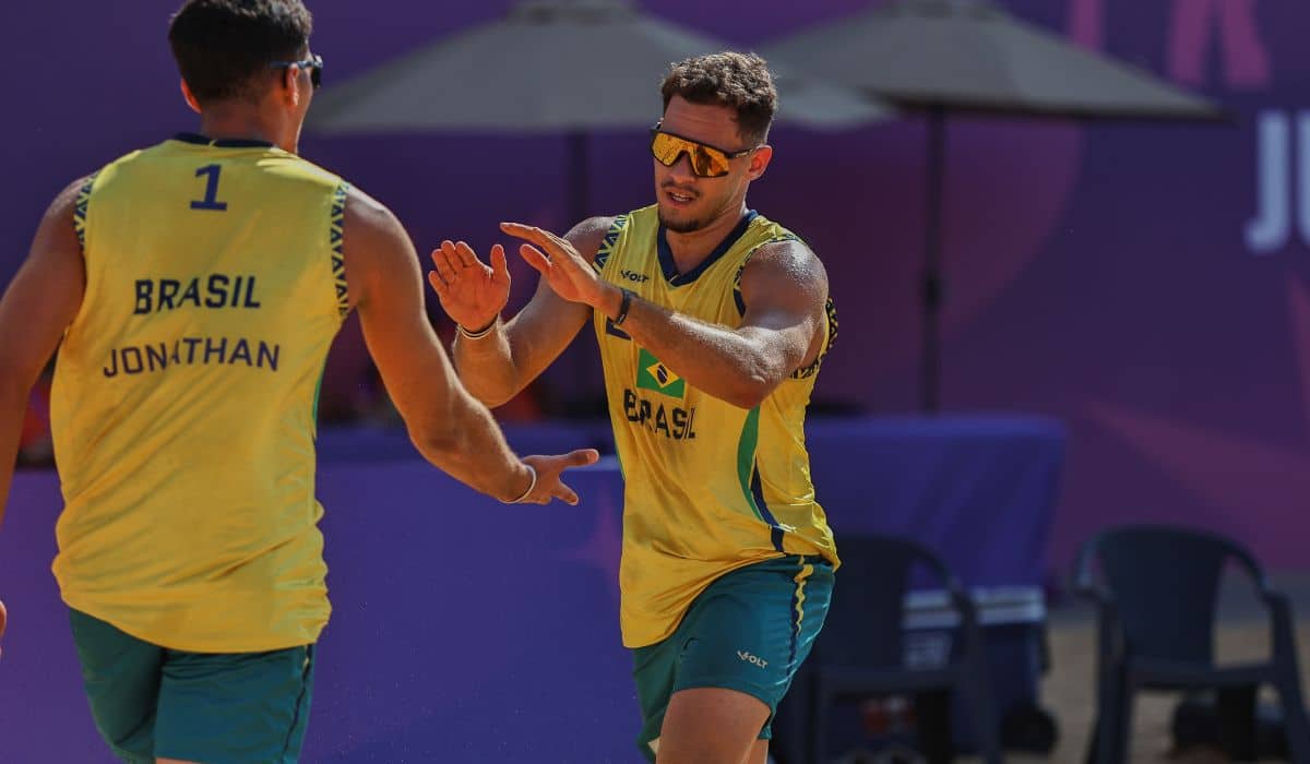 Jonathan e Isac já estão nas quartas de final do vôlei de praia masculino nos Jogos Pan-Americanos Júnior