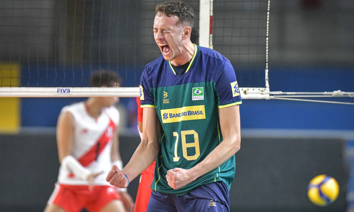 Samuel é o oposto do time de vôlei masculino do Brasil nos Jogos Pan-Americanos Júnior Assunção-2025 (Foto: Gustavo Rabelo BHFoto)