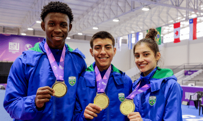 Henrique Marques, Guilherme Morais e Camilly Gosch ouro no taekwondo por equipes Jogos Pan-Americanos Júnior Assunção-2025