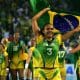 Alexandra Nascimento comemora a medalha de ouro no handebol feminino nos Jogos Pan-Americanos Rio-2007 mundial de handebol feminino
