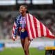 Melissa Jefferson-Wooden foi a maior estrela do Mundial de atletismo com três medalhas de ouro