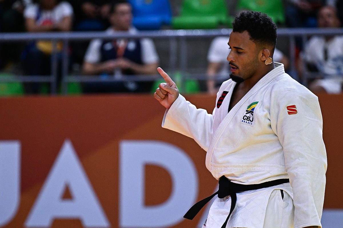 Na imagem, Marcelo Fronckowiak, que foi um dos judocas que conquistou medalha para o Brasil no Grand Prix de Guadalajara.