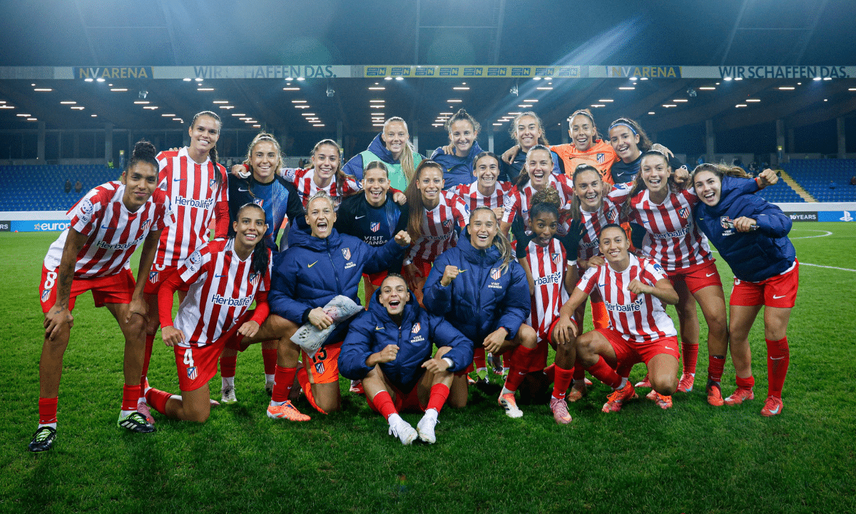 Atlético de Madri comemora vitória na Champions League feminina