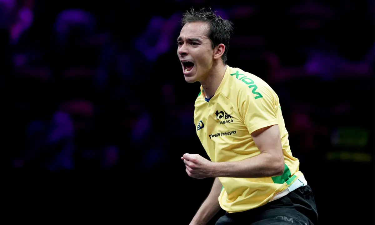 Hugo Calderano enfrenta Kanak Jha no WTT Champions de Montpellier tênis de mesa WTT Contender de Doha