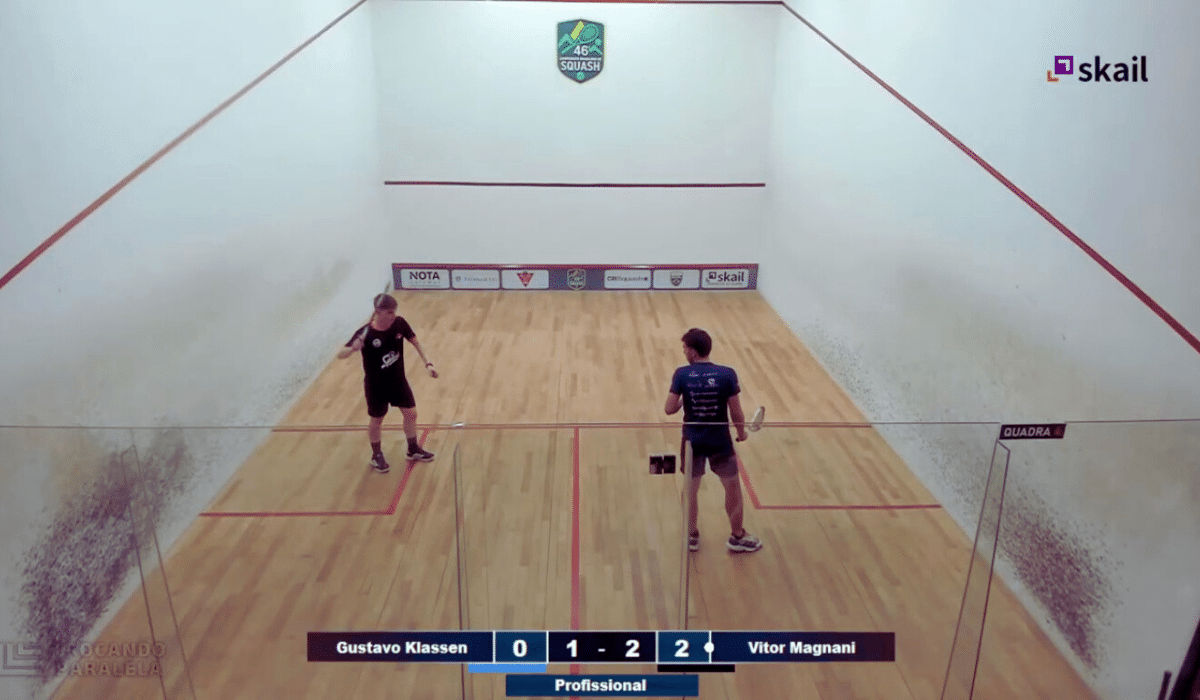Vitor Magnani ganhou na estreia do Brasileiro de Squash (Foto: YouTube CBSquash)