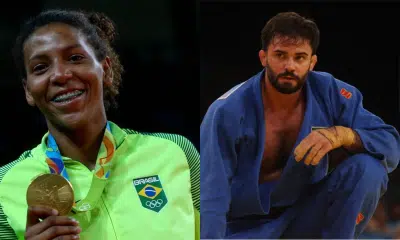 Medalhistas Rafaela Silva e Rafael Macedo concorrem ao prêmio de Ippon do ano no Prêmio IJF de Judô 2025 (Foto: Reprodução)