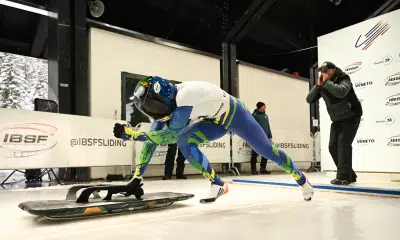Nicole Silveira durante a última etapa da Copa do Mundo de Skeleton
