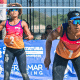 Lucilia e Kawane em competição de vôlei de praia