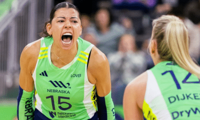 Carol intimidou as rivais com bloqueio imponente na liga profissional de vôlei feminino dos Estados Unidos (Foto: Instagram @lovbneb)