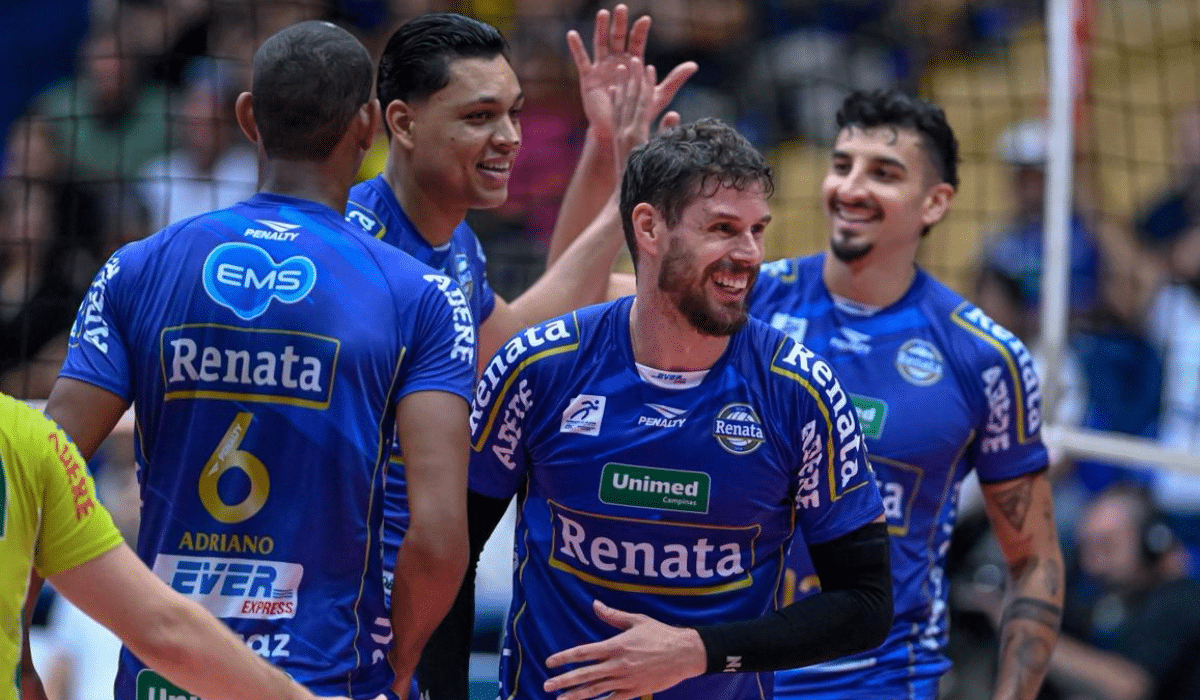 O Vôlei Renata derrotou o argentino San Lorenzo pelo Sul-Americano por 3 sets a 0 (Foto: Pedro Teixeira/Vôlei Renata)