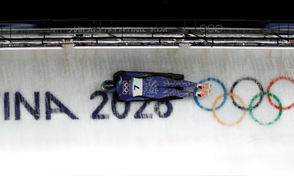 A brasileira Nicole Silveira compete no skeleton nos Jogos Olímpicos de Inverno Milao-Cortina 2026 Foto: Gabriel Heusi/COB