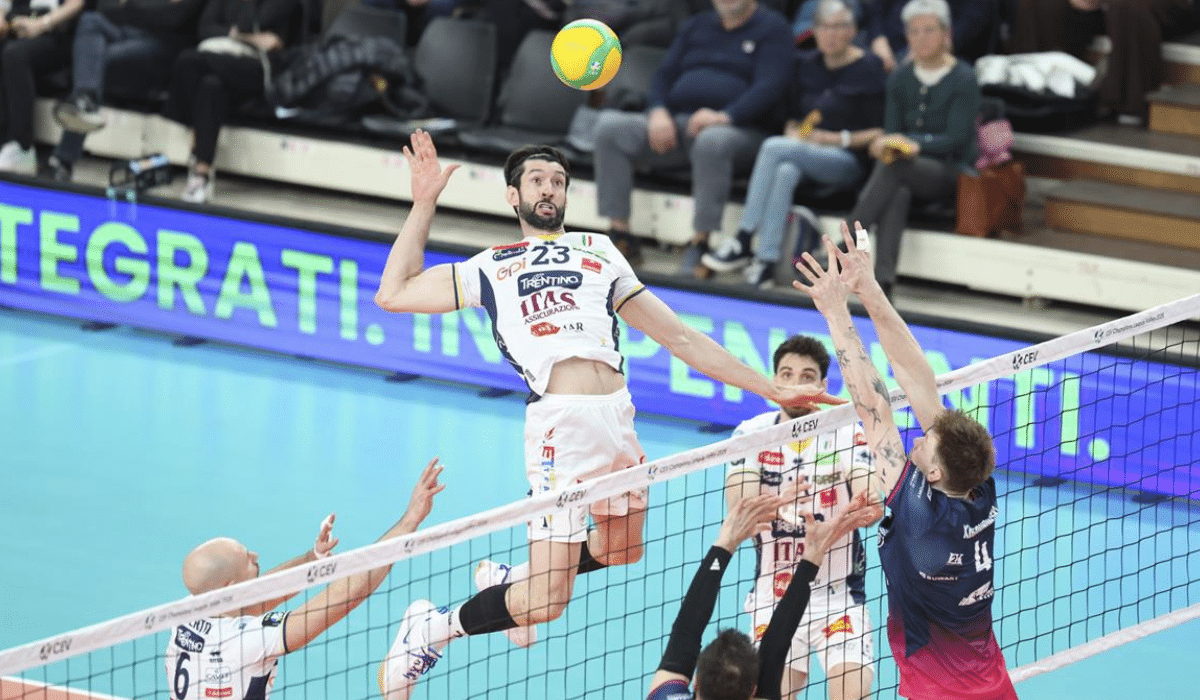 Flávio marcou sete pontos na eliminação do Trentino pela Liga dos Campeões da Europa (Foto: CEV/Divulgação)