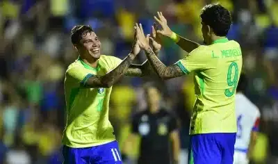 Erick Belé anotando o gol do Brasil