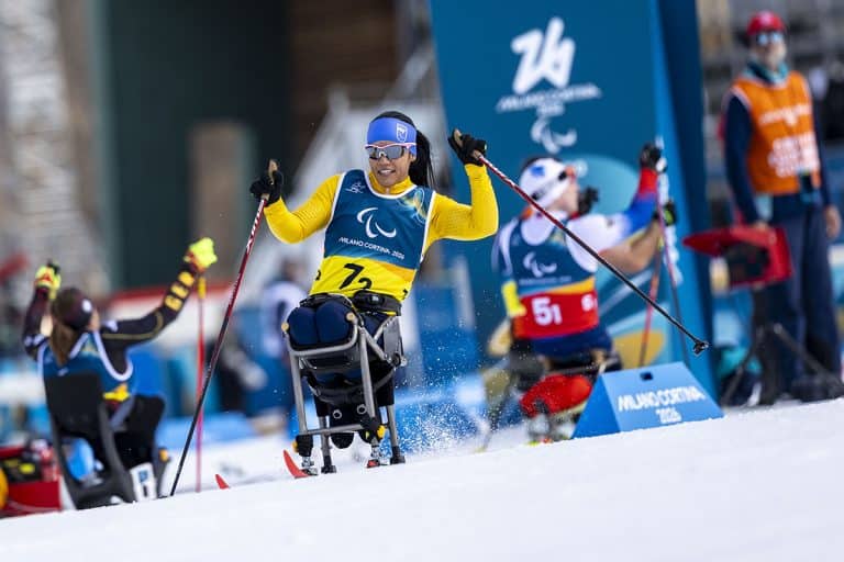 Na imagem, Aline Rocha, que foi quinta e ajudou o Brasil na campanha histórica dos Jogos Paralímpicos de Inverno.