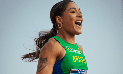 Ana Carolina Azevedo nos 100m rasos durante o Campeonato Íbero-Americano de Atletismo (foto: Sebastian Lasquera/Sul-Americana)