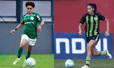 Na imagem, jogadoras do Palmeiras e América-MG que comemoraram vitórias nas duas pontas da tabela.