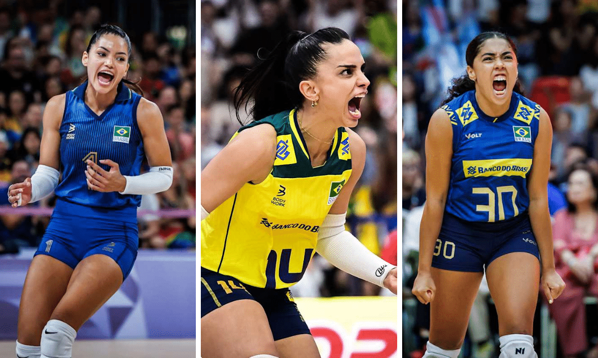 Nyeme, Natinha e Marcelle são as líberos convocadas por Zé Roberto para a temporada de 2026 da seleção brasileira (Fotos: FIVB/Divulgação)