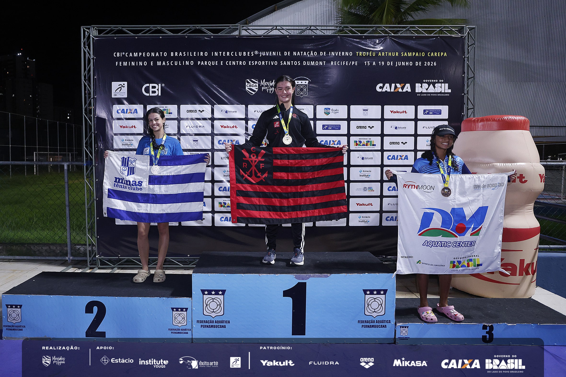 Atletas no pódio do Campeonato Brasileiro Interclubes