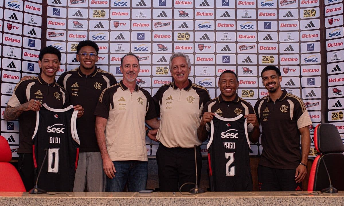 Yago, Didi e Demétrius são apresentados oficialmente na Gávea. Trio são os primeiros reforços da equipe para a temporada 2026/27