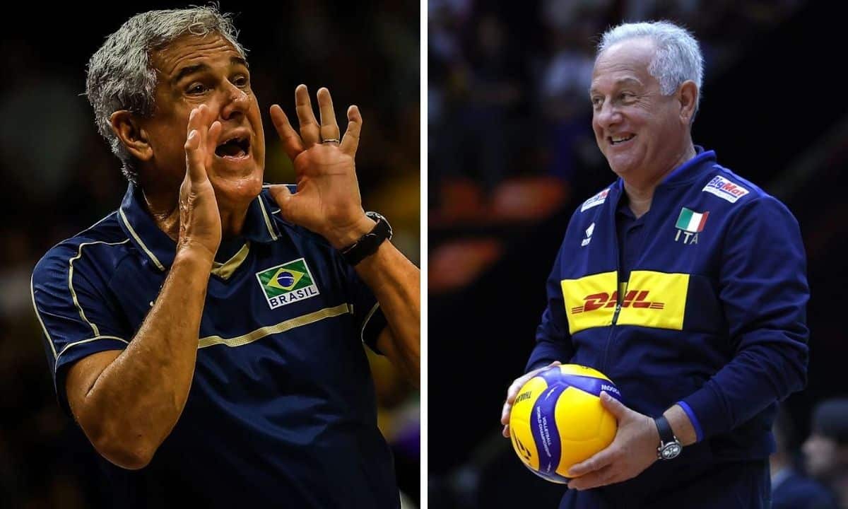 José Roberto Guimarães e Julio Verdasco se enfrentam neste domingo no clássico entre Brasil e Itália pela VNL