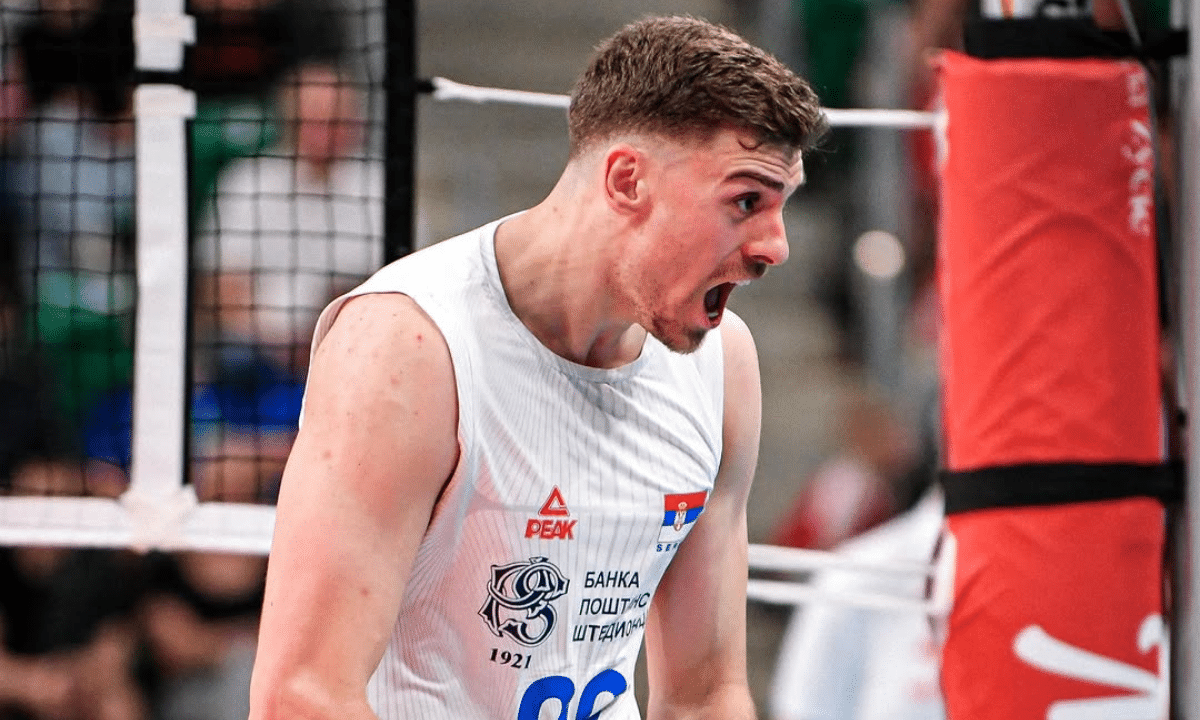 Veljko Mašulović lidera vitória da Sérvia na VNL em partida contra a Bélgica (Foto: Reprodução / Instagram)