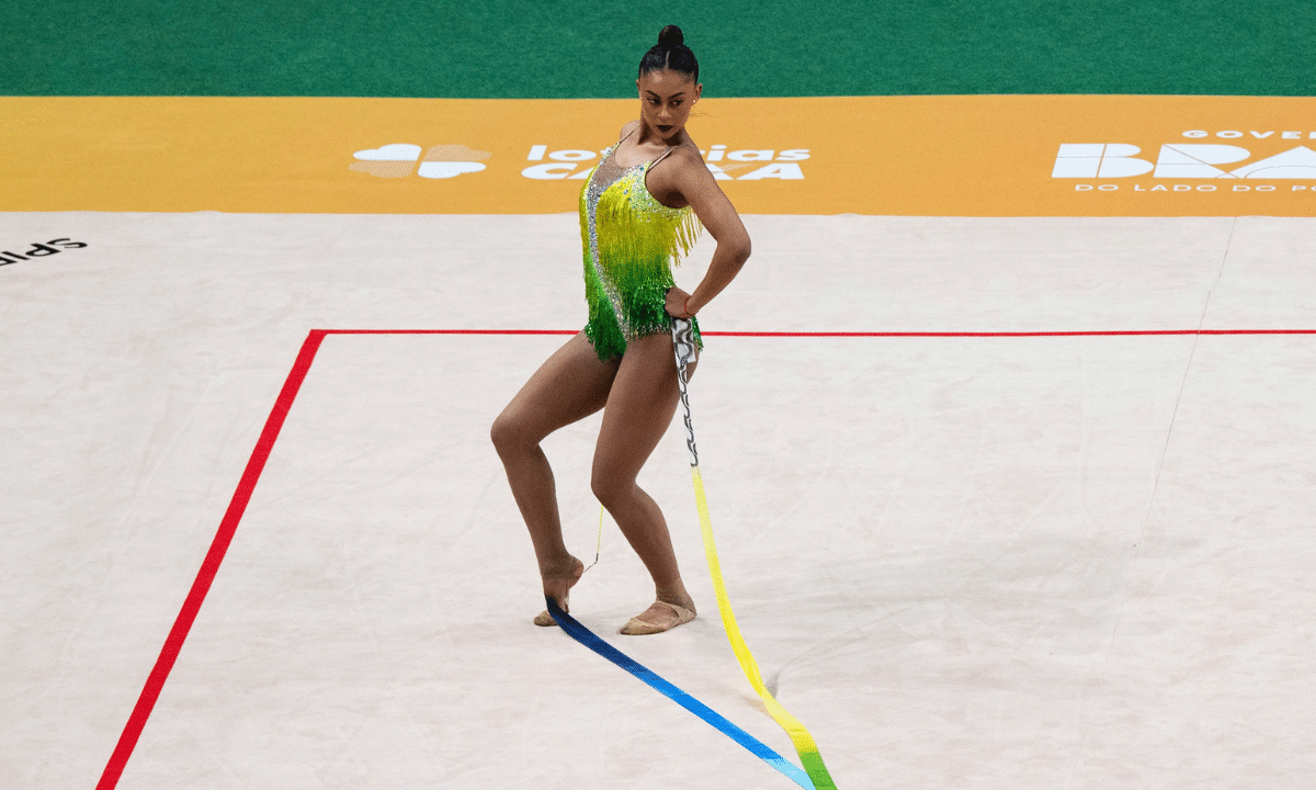 Babi Domingos durante sua apresentação de fita no Campeonato Pan-Americano 2026