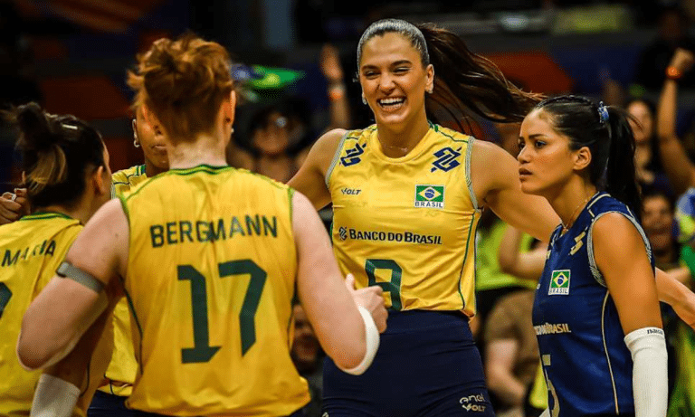 Brasil china vnl liga das nações de volei feminino Júlia Kudiess Julia Bergmann