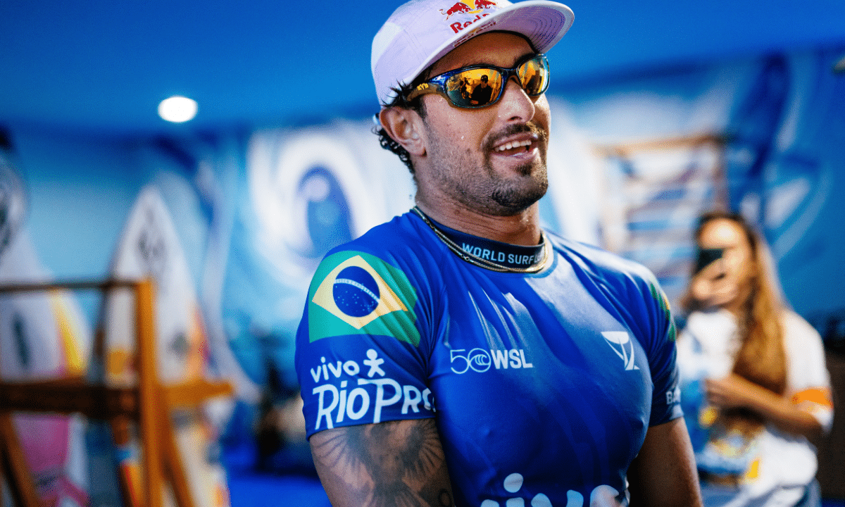 João Chianca na etapa da WSL Saquarema 2026 (Foto: Thiago Diz/WSL)