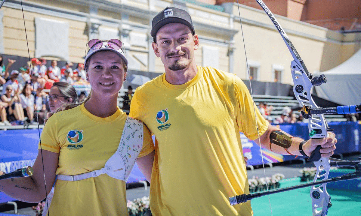 Ana Luiza Caetano e Marcus D'Almeida são bronze no Pan-Americano de tiro com arco em Tlaxcala