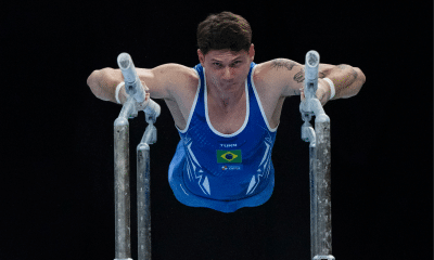 Diogo Soares na final do individual geral no Pan-Americano de ginástica artística
