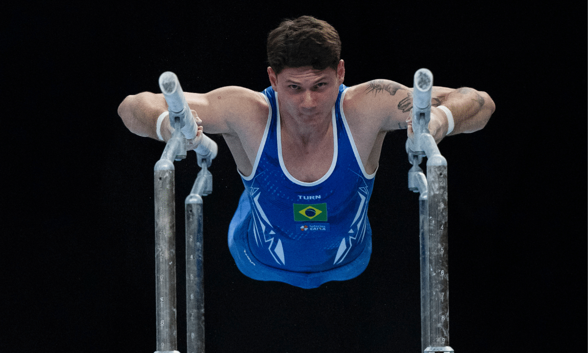 Diogo Soares na final do individual geral no Pan-Americano de ginástica artística