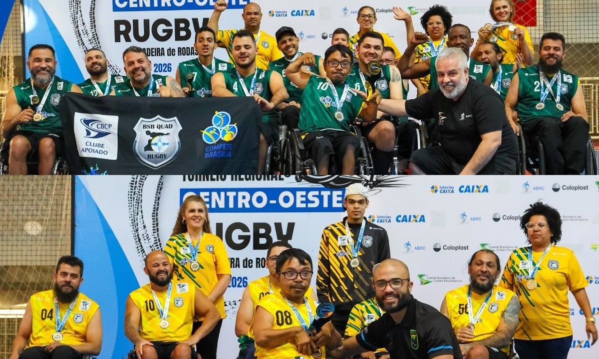 Na imagem, os times do BSB, campeões do Regional Centro-Oeste.