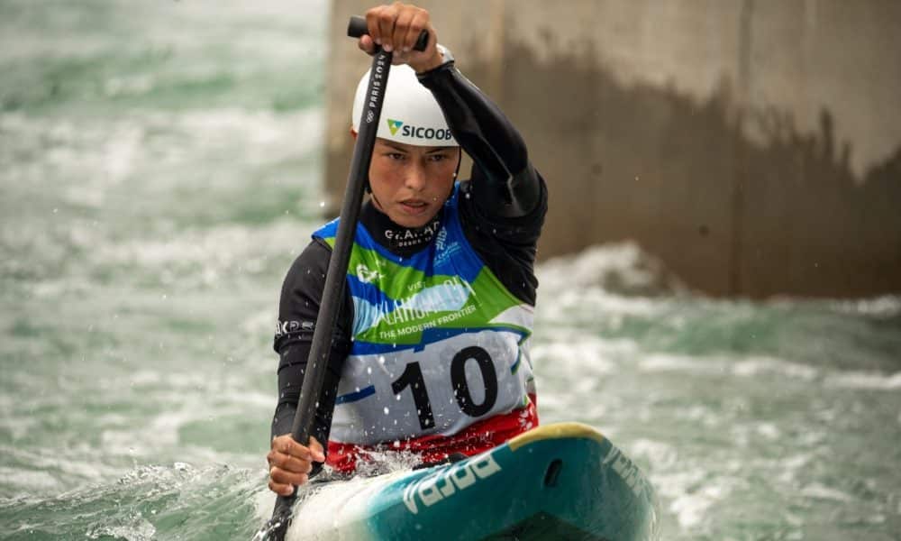 Ana Sátila na semifinal do C1 do Campeonato Mundial de Canoagem Slalom 2026 (Foto: Fábio Canhete/CBCa)