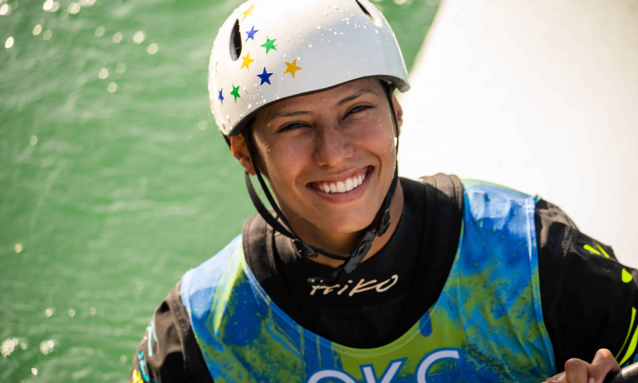 Omira Estácia em treinos para o Campeonato Mundial de Canoagem Slalom Oklahoma City 2026 (Foto: Fábio Canhete - CBCa)