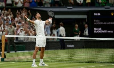 Novak Djokovic x Félix Auger-Aliassime em Wimbledon