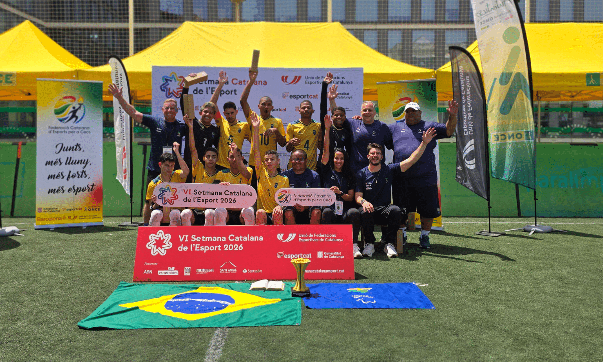 Seleção Brasileira é campeã do Torneio Internacional deFutebol de Cegos. Foto: Divulgação CBDV