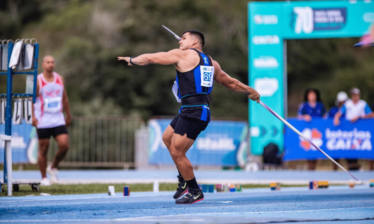 Pedro Henrique Nunes, campeão do lançamento de dardo do Troféu Brasil de Atletismo